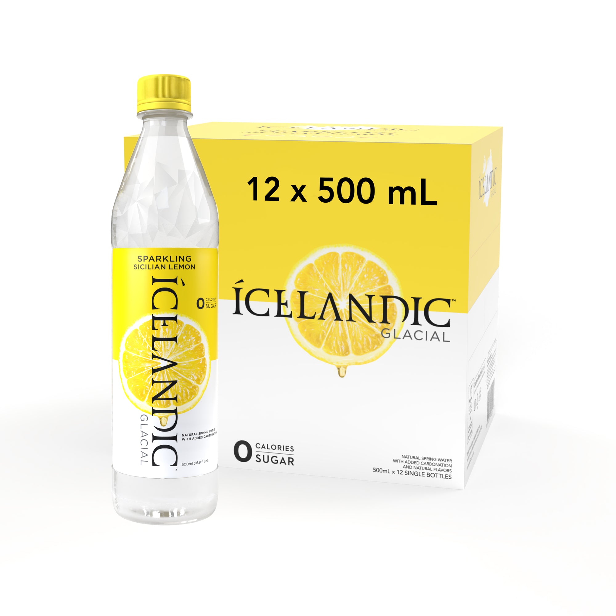 Sparkling Sicilian Lemon Water 12 Pack Case - LA - Icelandic Glacial